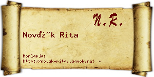 Novák Rita névjegykártya